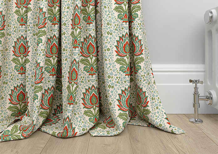 Petal & Block Lotus Blossom, Neem - Made to Measure Curtains - Image 6